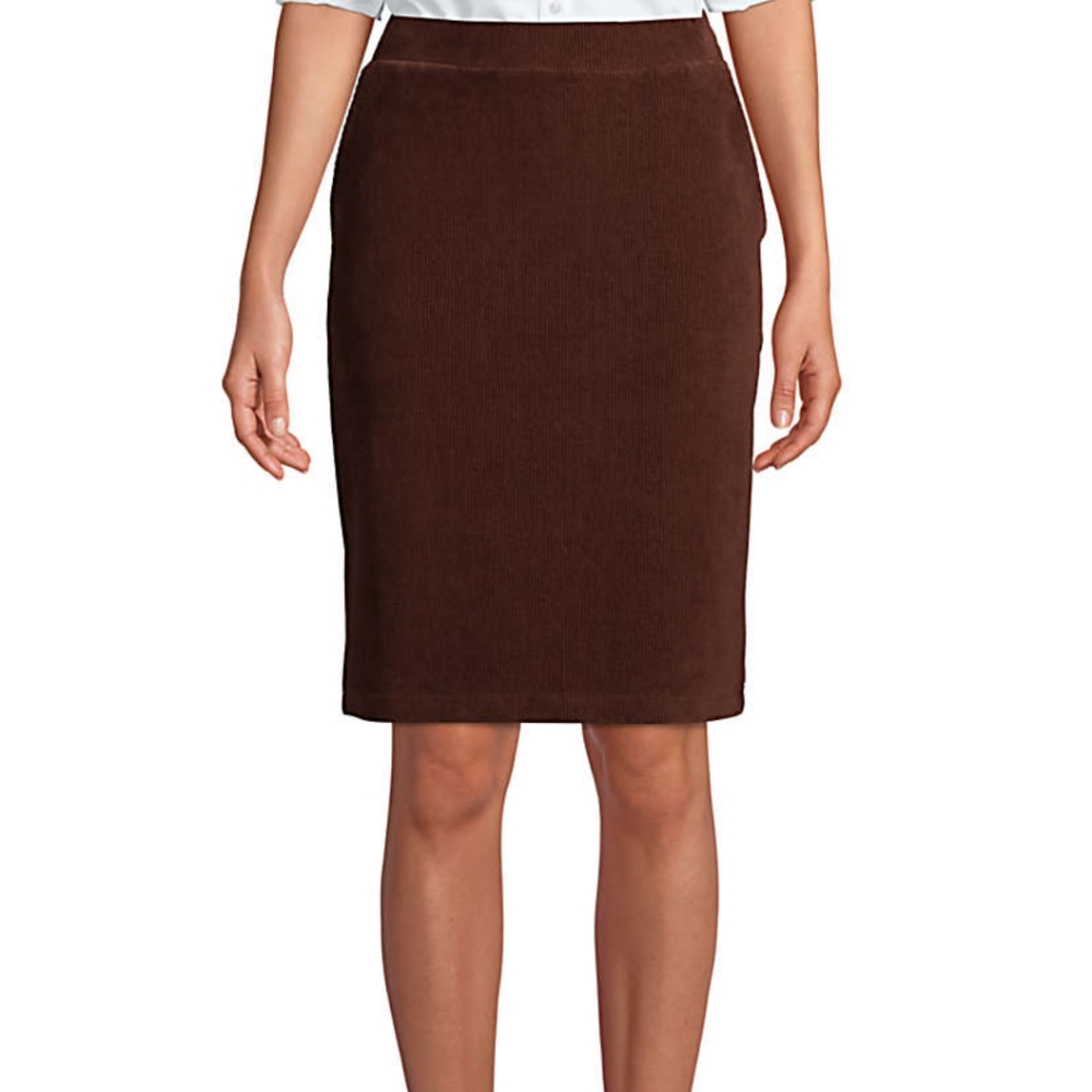 Land's End Corduroy Brown Skirt